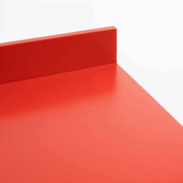Rood polyethylene snijblad hoek