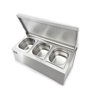 HCB Porte-plateaux - 3 x 1/6 GN - couvercle - acier inoxydable