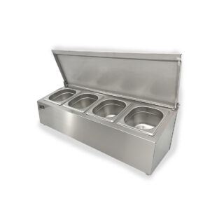 HCB Porte-plateaux - 4 x 1/6 GN - couvercle - acier inoxydable
