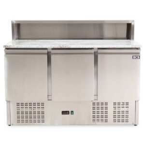 Pizzawerkbank - 3 deuren - 136,5 cm - 230V - RVS - HCB