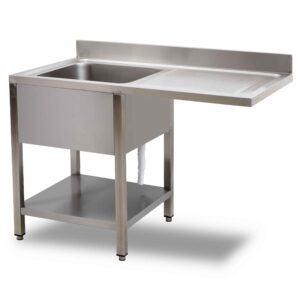 HCB Table d'évier - évier simple gauche - 120 cm - inox