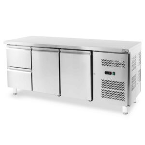 HCB Basic-line Etabli réfrigéré - 2 tiroirs - 2 portes - 179 cm - 230V - inox