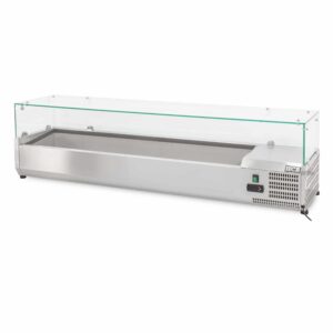 HCB Vitrine réfrigérée - Saladière avec verre - 7 x 1/3 GN - 160 cm - inox