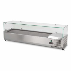 HCB Vitrine réfrigérée - Saladière avec verre - 6 x 1/3 GN - 140 cm - inox