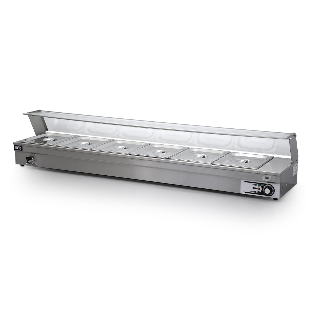 HCB Bain marie - 6 x 1/2 GN - 175 cm - 230V - inox