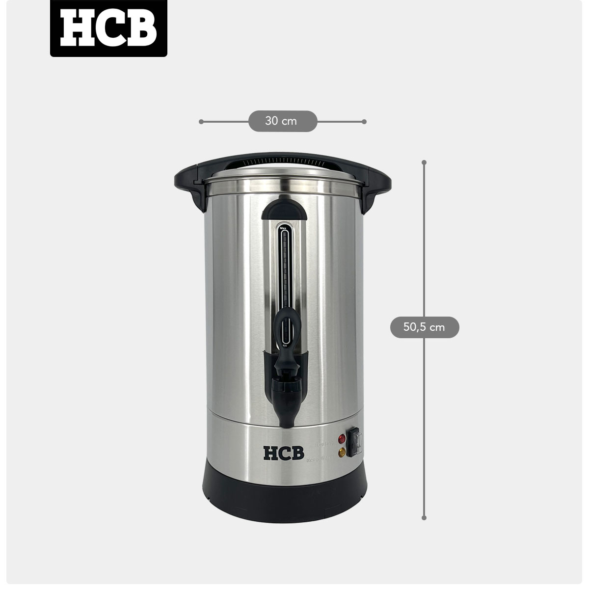 Percolateur HCB - 7,9 litres - 55 tasses - argent - 230V - acier inoxydable