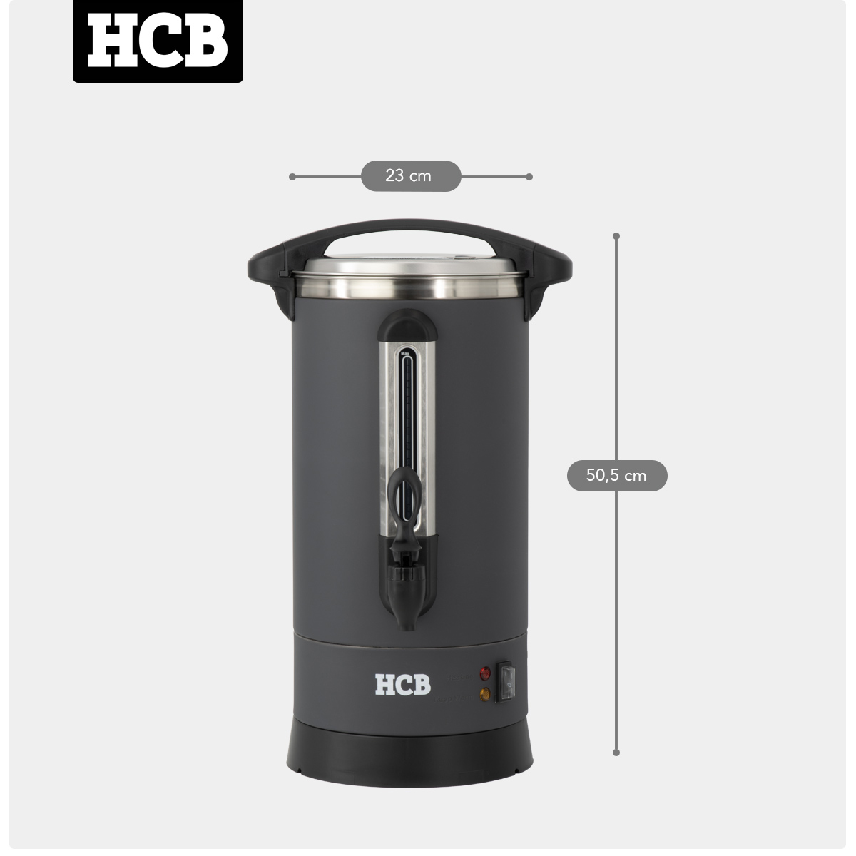 Percolateur HCB - 8,7 litres - 55 tasses - noir - 230V - inox