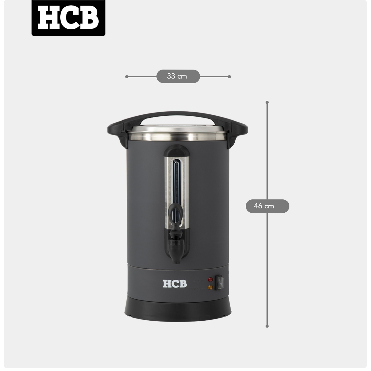 Percolateur HCB - 20,5 litres - 135 tasses - noir - 230V - inox