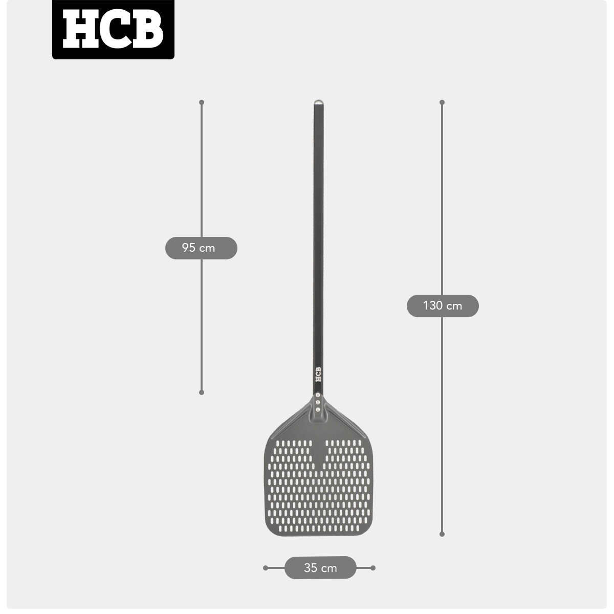 HCB Pelle à pizza - lame perforée - 130 cm - anodisé – Image 6