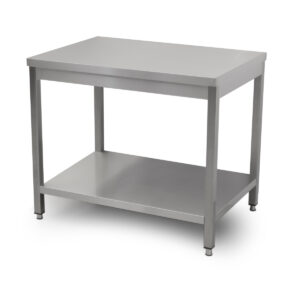 HCB Basic-line Table de travail - avec étagère inférieure - 100 x 70 x 85 cm - acier inoxydable