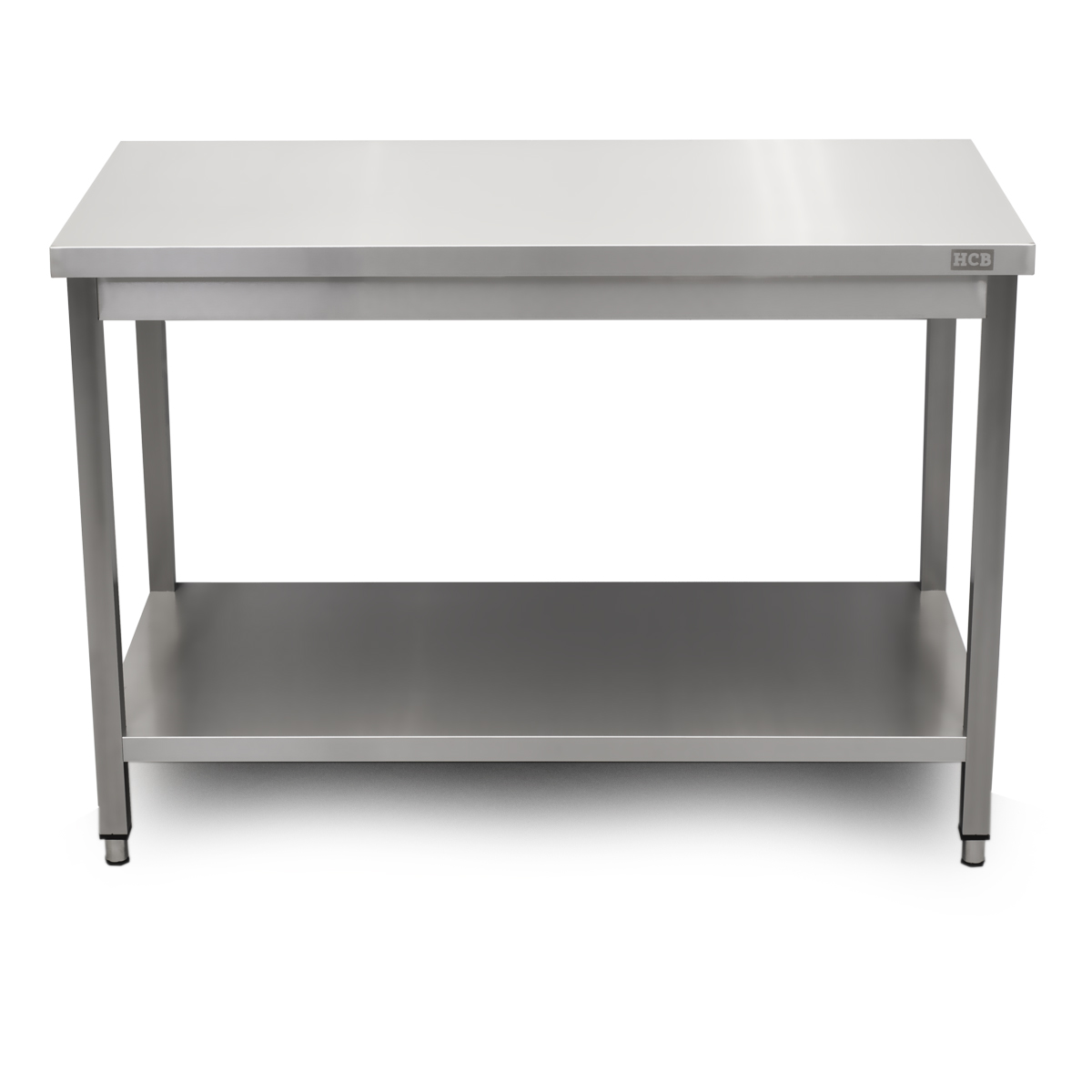 HCB Basic-line Table de travail - avec étagère inférieure - 120 x 60 x 85 cm - acier inoxydable