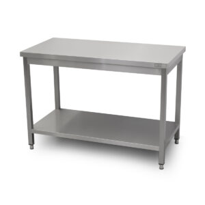 HCB Basic-line Table de travail - avec étagère inférieure - 120 x 60 x 85 cm - acier inoxydable