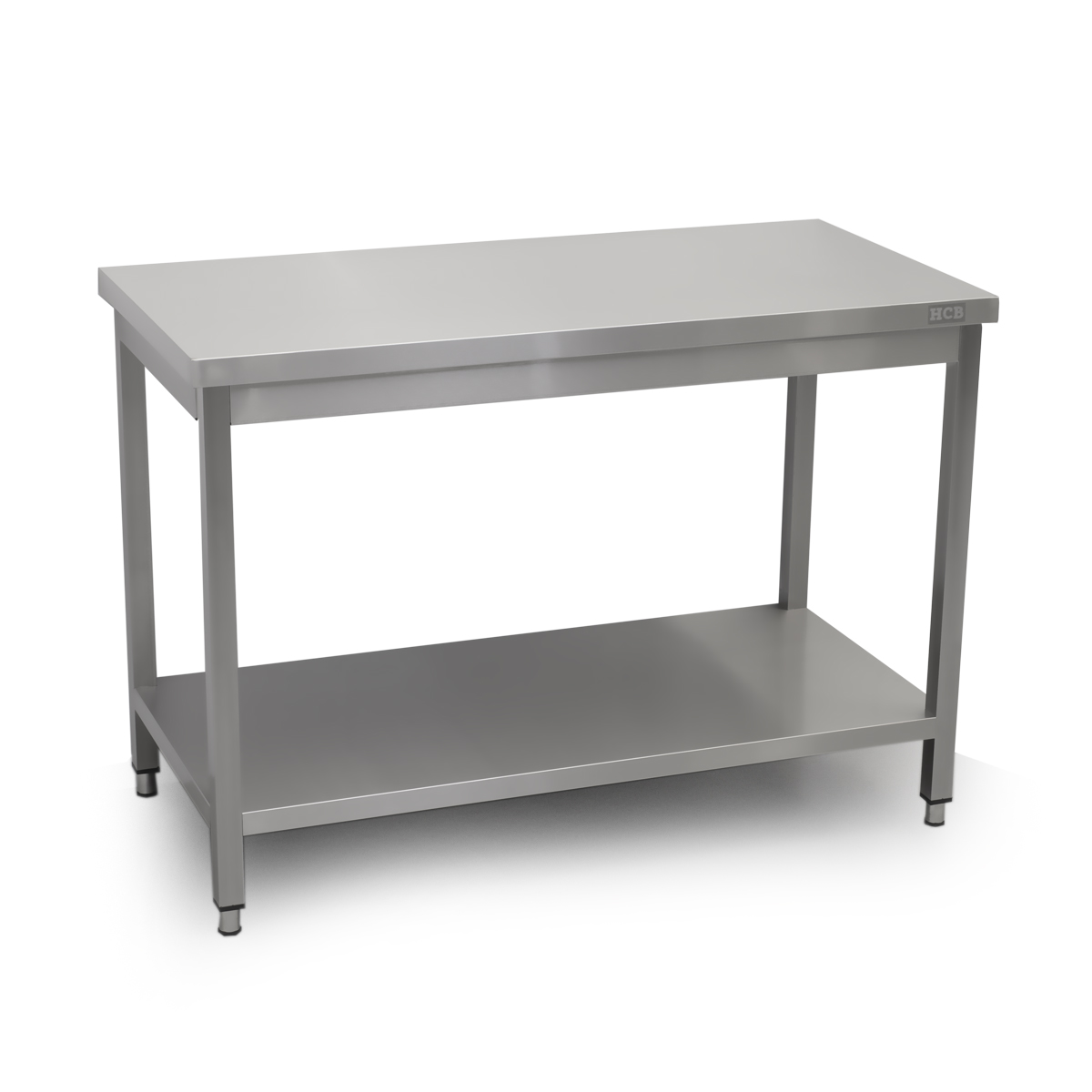 HCB Basic-line Table de travail - avec étagère inférieure - 120 x 60 x 85 cm - acier inoxydable