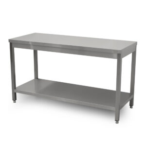 HCB Basic-line Table de travail - avec étagère inférieure - 150 x 60 x 85 cm - acier inoxydable