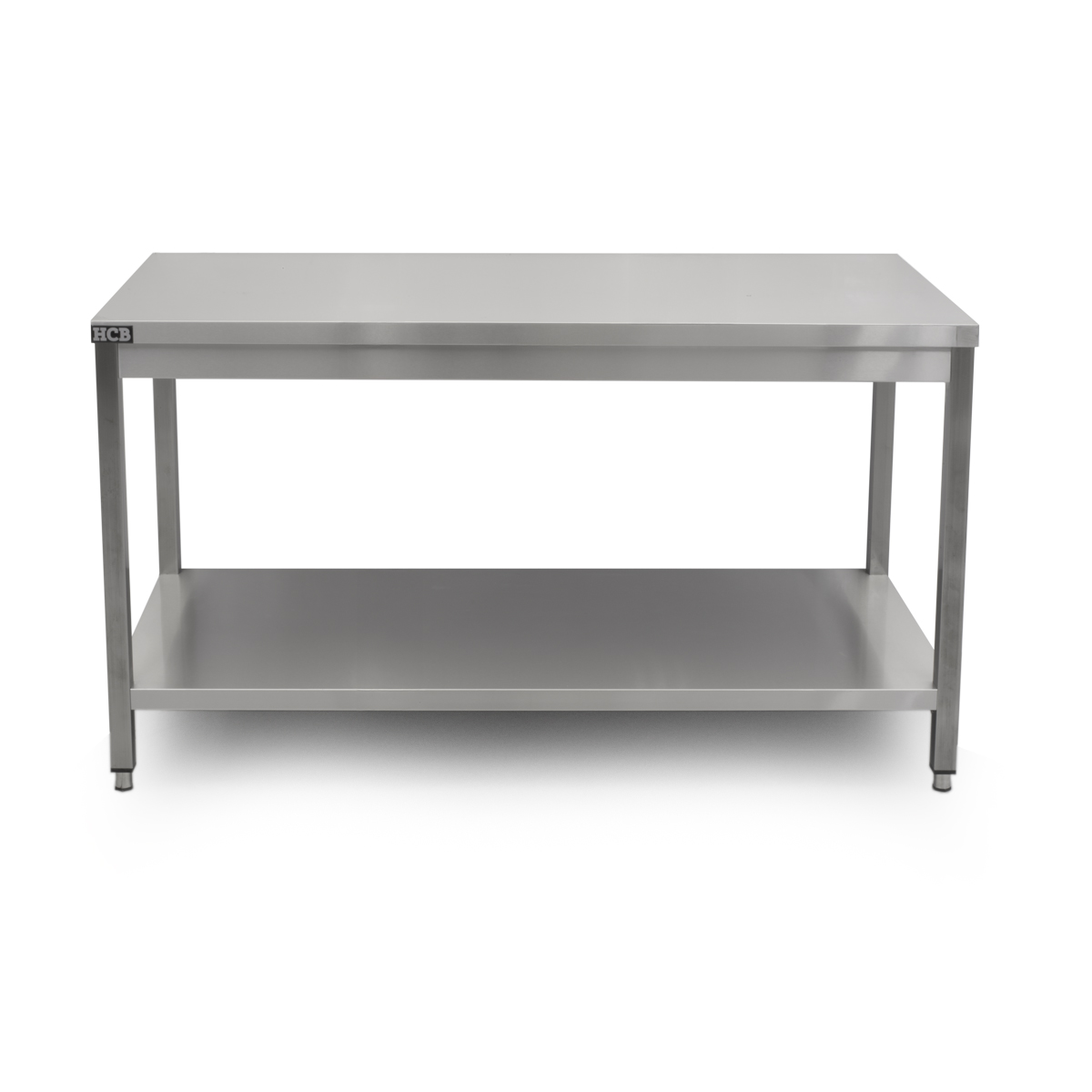 HCB Basic-line Table de travail - avec étagère inférieure - 150 x 70 x 85 cm - acier inoxydable
