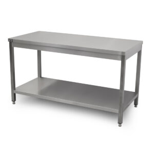 HCB Basic-line Table de travail - avec étagère inférieure - 150 x 70 x 85 cm - acier inoxydable