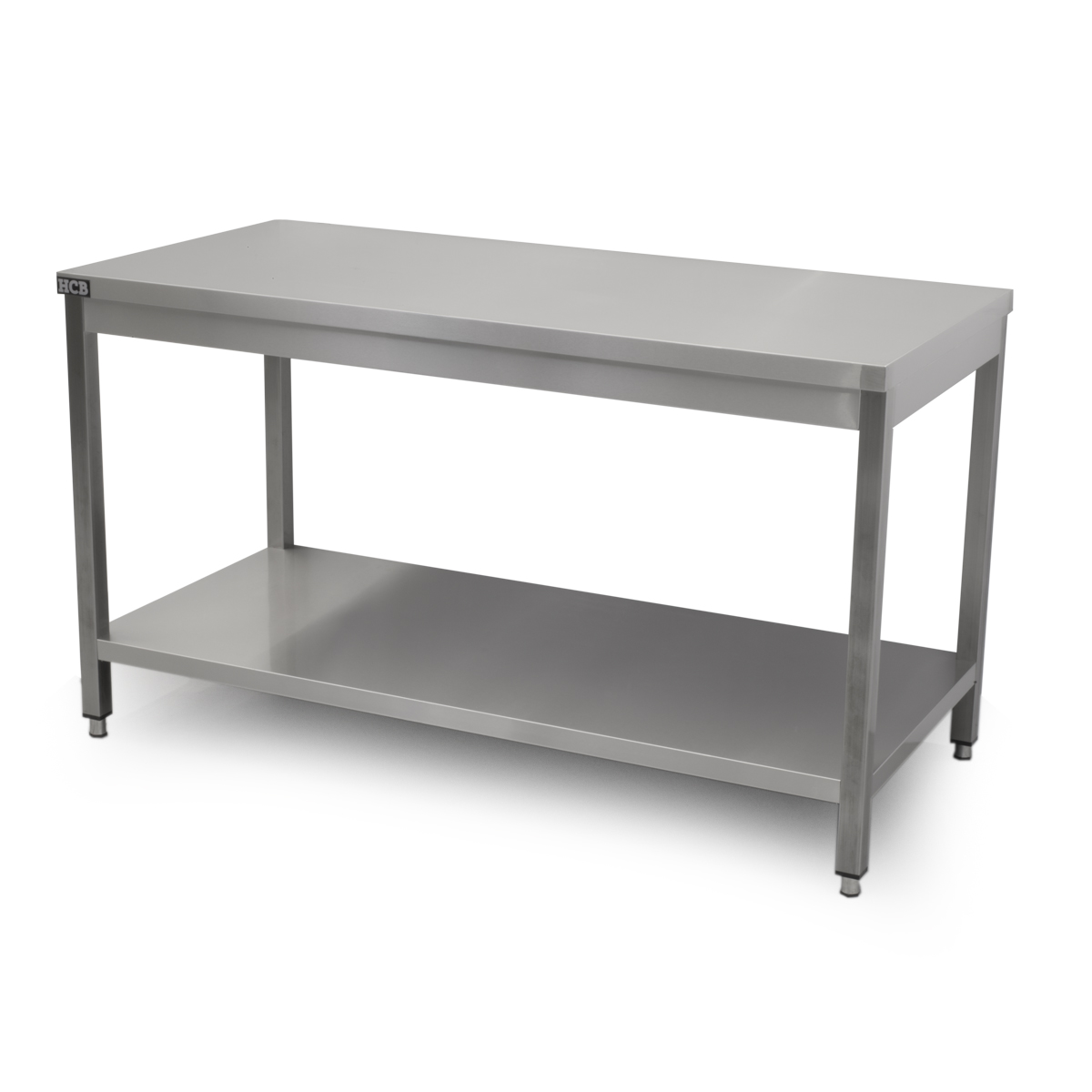 HCB Basic-line Table de travail - avec étagère inférieure - 150 x 70 x 85 cm - acier inoxydable