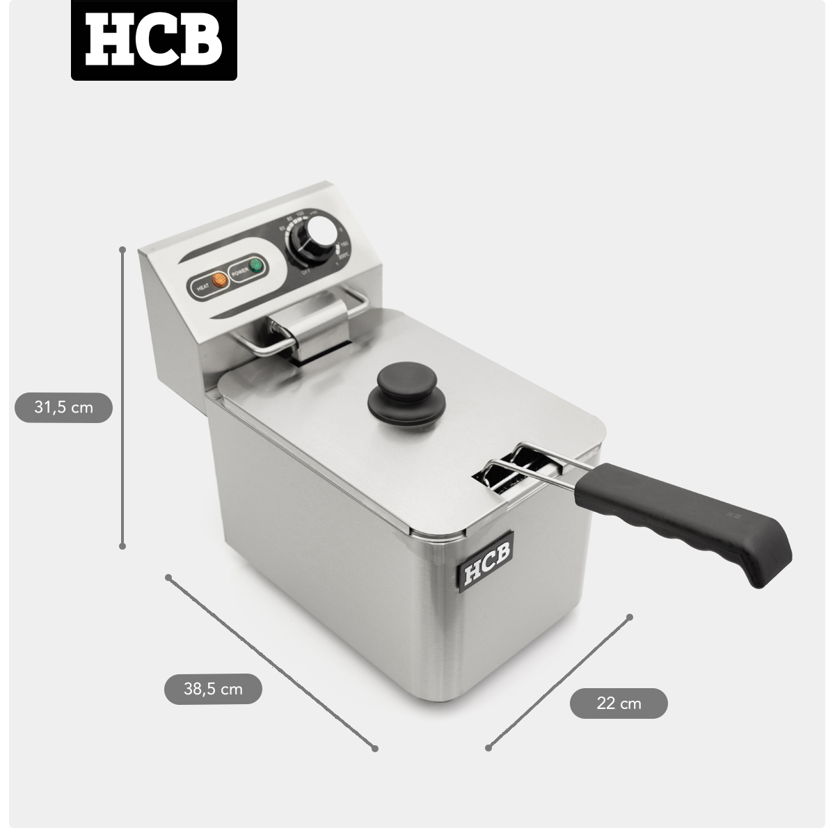 Friteuse HCB - 4,5 litres - 230V - inox