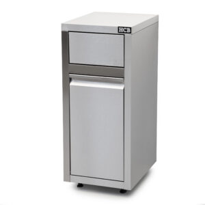 HCB Poubelle - mobile - 50 litres - couvercle poussoir - acier inoxydable
