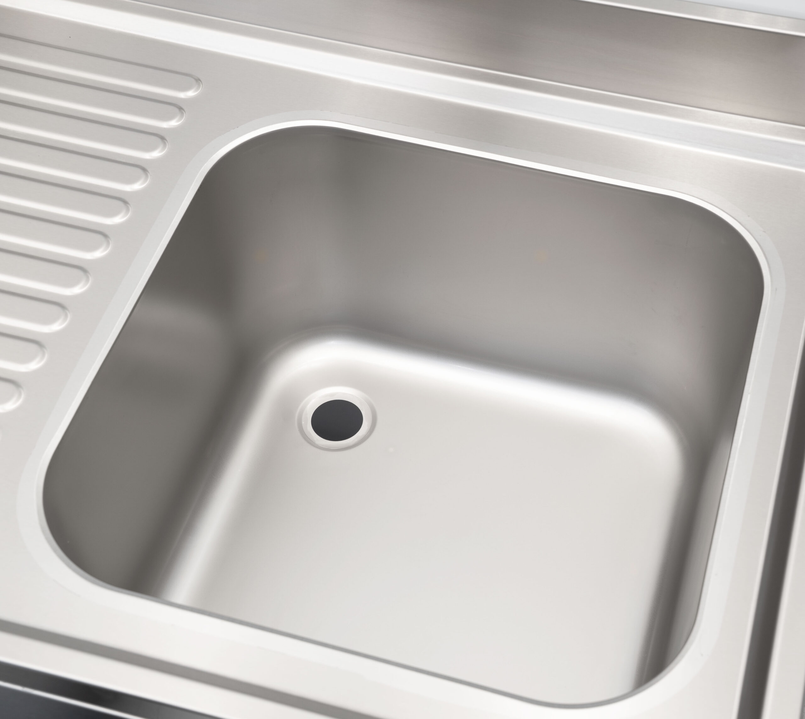 HCB Table d'évier - évier simple à droite - 140 cm - inox