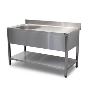 HCB Table d'évier - évier simple gauche - 140 cm - inox