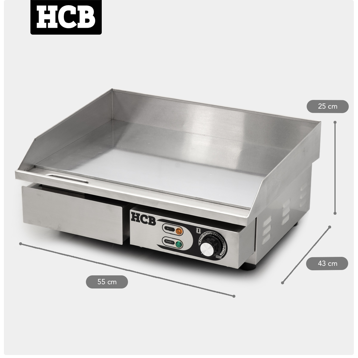 HCB Plaque de cuisson - lisse - 55 cm - 230V - inox – Image 7
