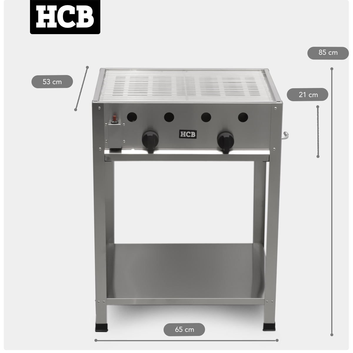 HCB Barbecue - propane - 65 cm - inox