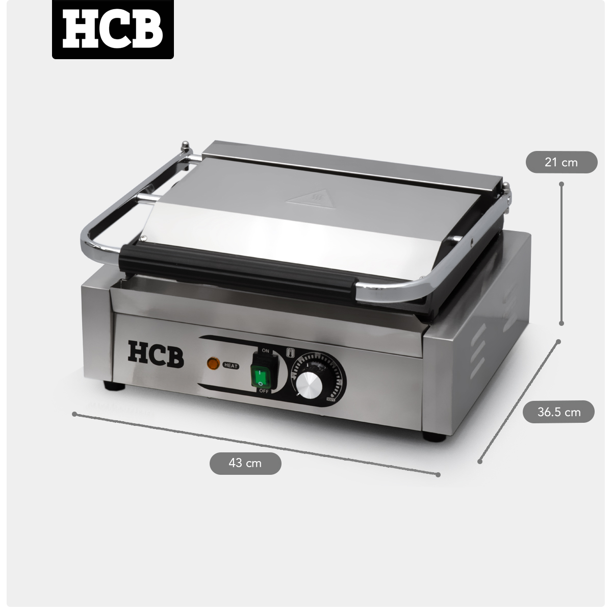 HCB Paninigrill - lisse - 230V - inox