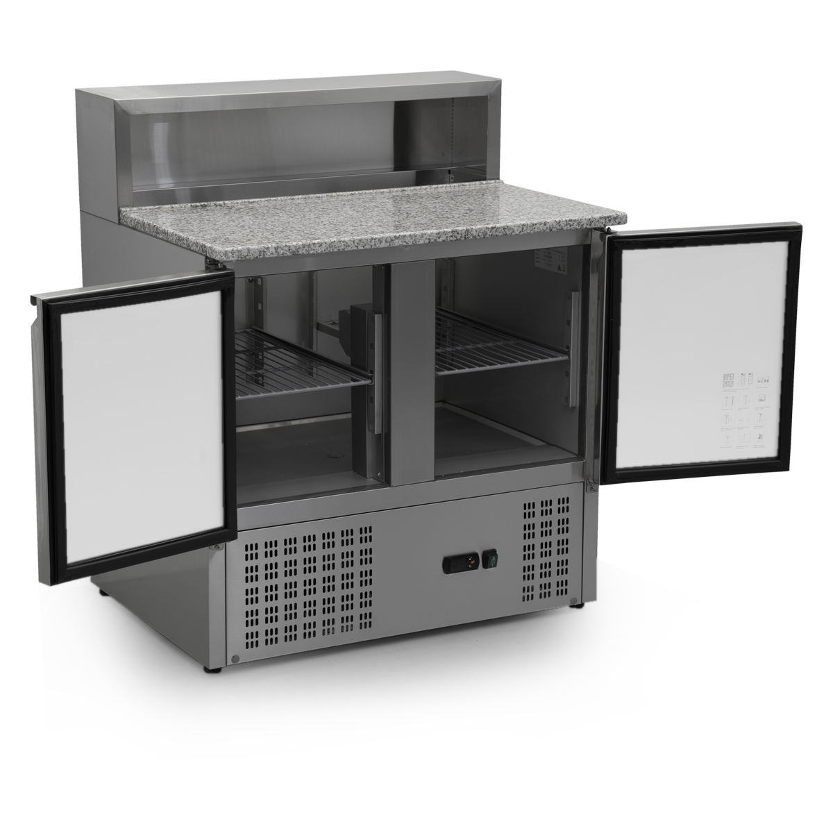 HCB Etabli à pizza - portes battantes - 90 cm - 390 litres - 230V - inox