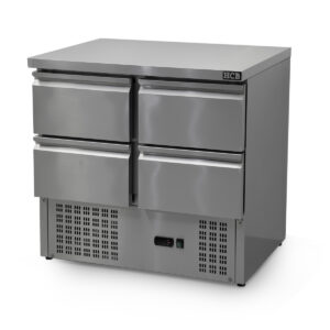 HCB Basic-line Etabli réfrigéré - 4 tiroirs - 90 cm - 230V - inox