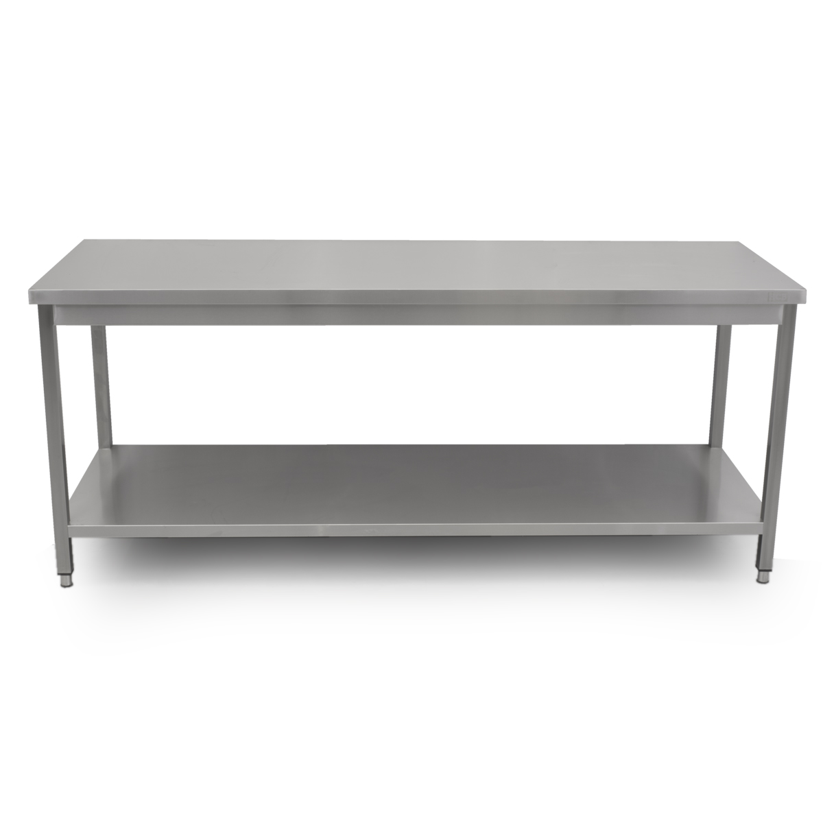 HCB Basic-line Table de travail - avec étagère inférieure - 200 x 70 x 85 cm - acier inoxydable