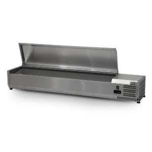 HCB Vitrine réfrigérée - Saladière avec rabat - 8 x 1/4 GN - 160 cm - inox