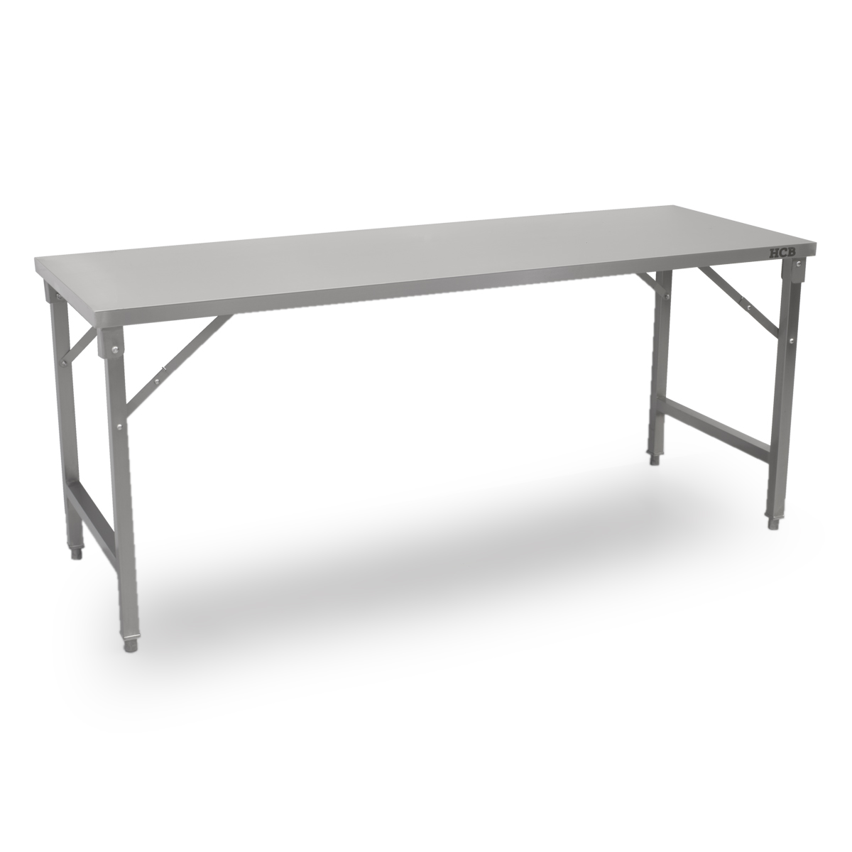 HCB Table de travail - pliable - 200 x 70 x 85 cm - acier inoxydable