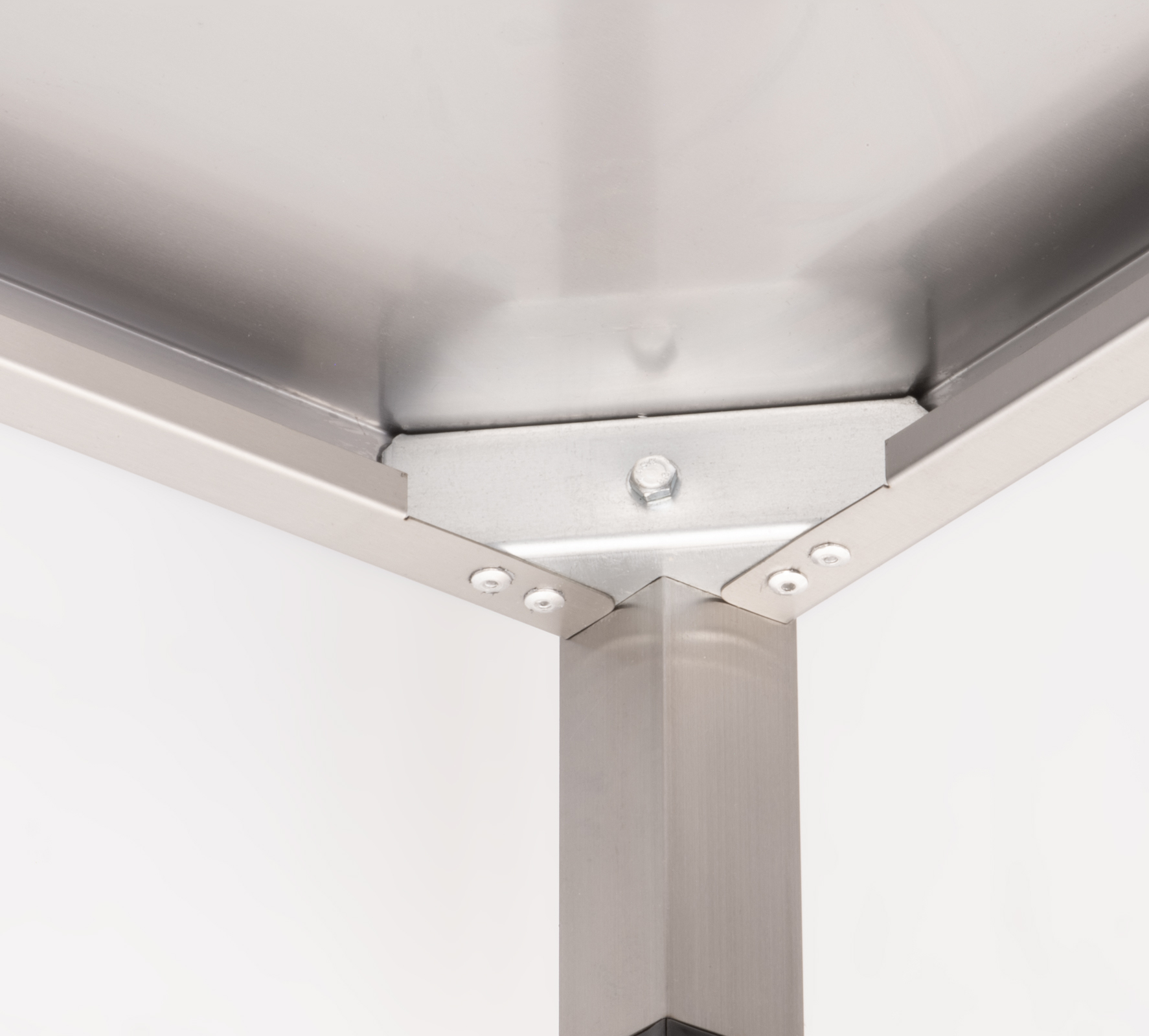 HCB Pro-line Table de travail - avec étagère inférieure - 90 x 70 x 85 cm - acier inoxydable