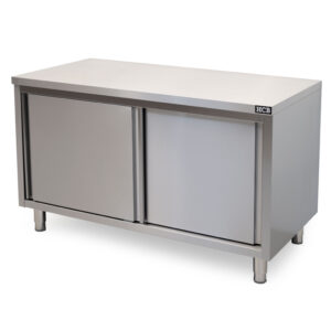 HCB Pro-line Armoire de travail - portes coulissantes - 140 cm - inox