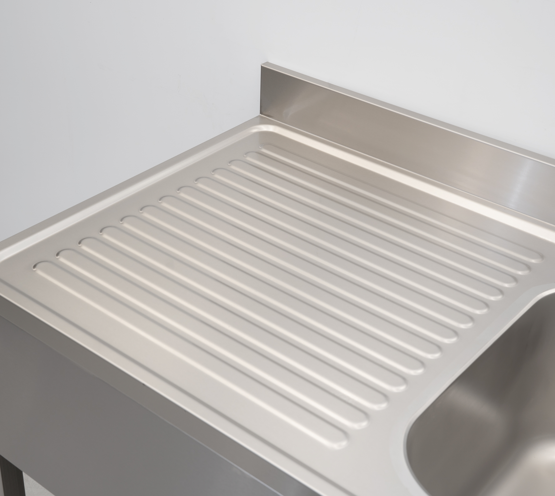 HCB Table d'évier - double évier à gauche - 180 cm - inox