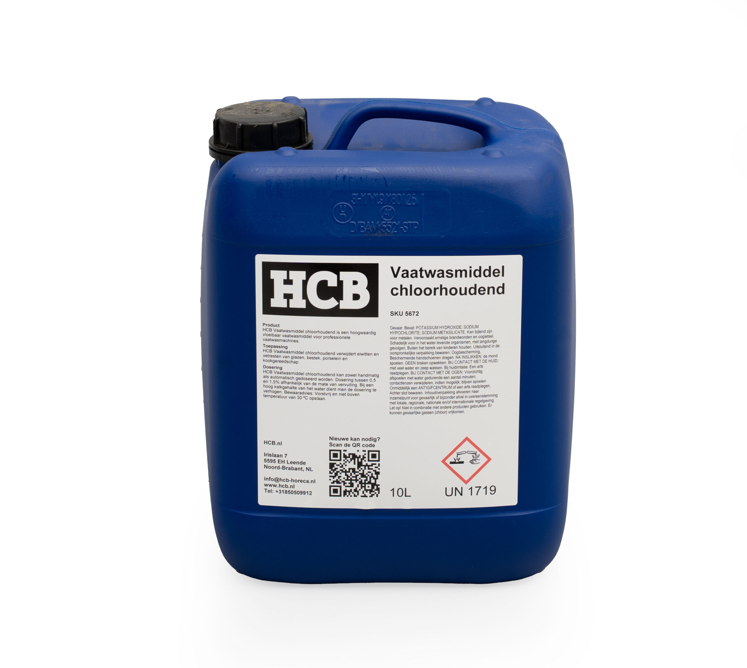 Détergent pour lave-vaisselle HCB - 10 litres - chloré - usage universel pour lave-vaisselle