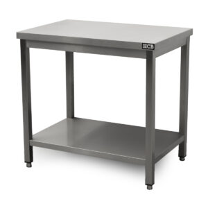 HCB Pro-line Table de travail - avec étagère inférieure - 90 x 60 x 85 cm - acier inoxydable