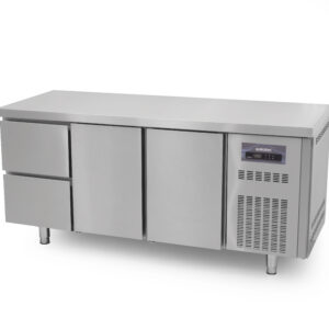 Coreco Etabli réfrigéré - 2 portes - 2 tiroirs - 179,5 cm - inox