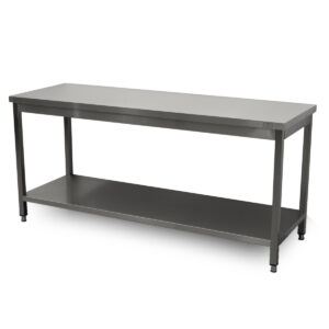 HCB Basic-line Table de travail - avec étagère inférieure - 180 x 60 x 85 cm - acier inoxydable