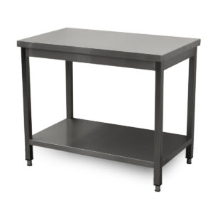 HCB Basic-line Table de travail - avec étagère inférieure - 100 x 60 x 85 cm - acier inoxydable