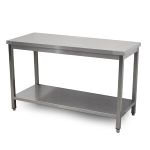 HCB Pro-line Table de travail - avec étagère inférieure - 140 x 60 x 85 cm - acier inoxydable