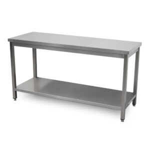 HCB Pro-line Table de travail - avec étagère inférieure - 160 x 60 x 85 cm - acier inoxydable