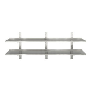 HCB Double étagère murale - 200 x 30 cm - acier inoxydable