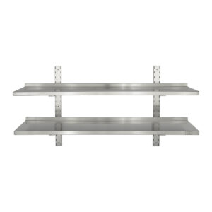 HCB Double étagère murale - 140 x 30 cm - acier inoxydable