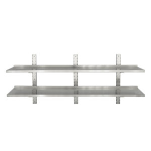 HCB Double étagère murale - 180 x 30 cm - acier inoxydable