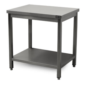 HCB Pro-line Table de travail - avec étagère inférieure - 80 x 60 x 85 cm - acier inoxydable