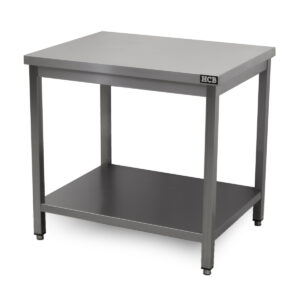 HCB Pro-line Table de travail - avec étagère inférieure - 90 x 70 x 85 cm - acier inoxydable