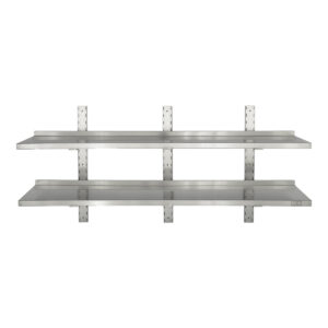HCB Double étagère murale - 160 x 30 cm - acier inoxydable