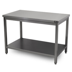 HCB Pro-line Table de travail - avec étagère inférieure - 120 x 70 x 85 cm - acier inoxydable